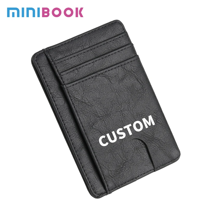 OEM custom fashion RFID front pocket wallet minimalist secure thin credit card holder