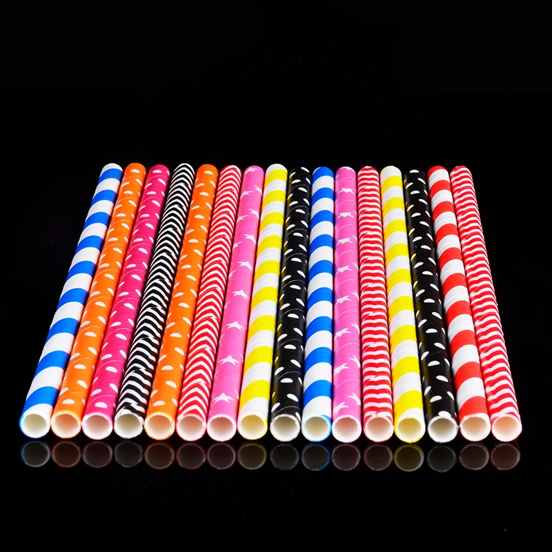 Wholesale Factory Price Food-grade Color Paper Drinking Straws Eco-friendly Biodegradable Disposable Paper Straws