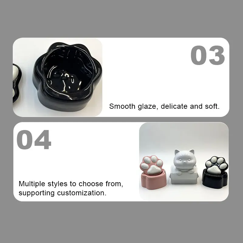Wholesale Pet Urns For Animals Cute Cat Designs Ceramics Glossy Frosted Pet Ashes Urn
