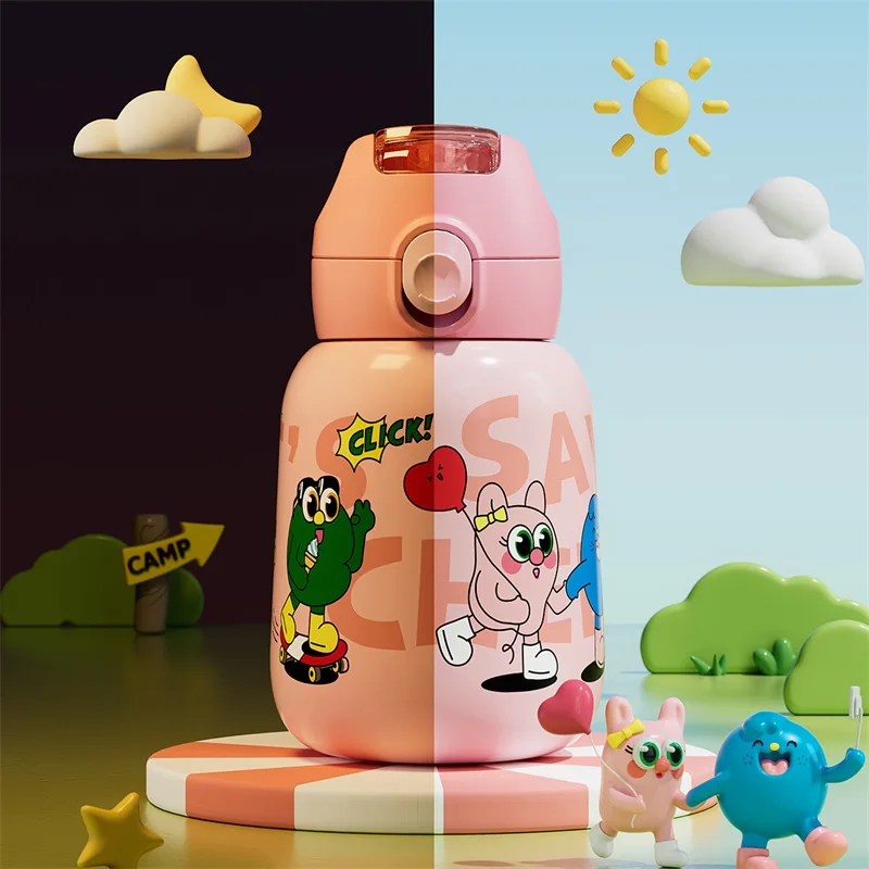 Jeko&Jeko Gift For Kids, Student Cute Water Bottle With Carrier Bag, Strap And Coin Purse
