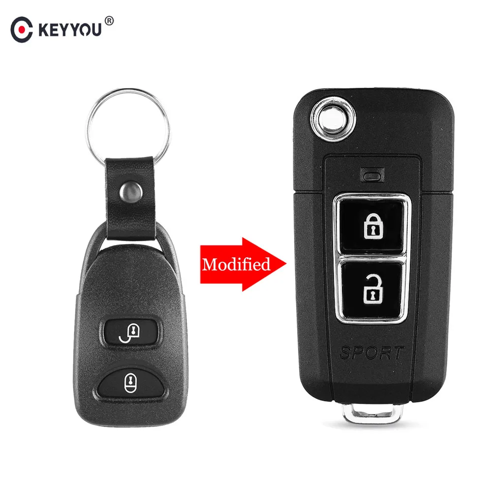 KEYYOU Remote Key Shell For Kia Carens Cerato Sportage Modified Key Fob Replacement 2 Buttons Key Case
