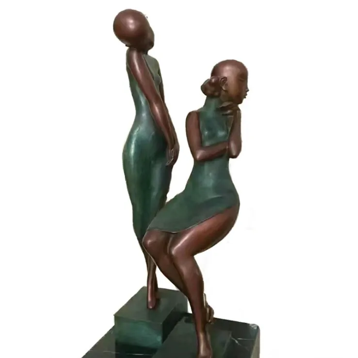 China Quality Lady Sexy Nude Girl sculpture Smooth lines Customizable Bronze Sculpture