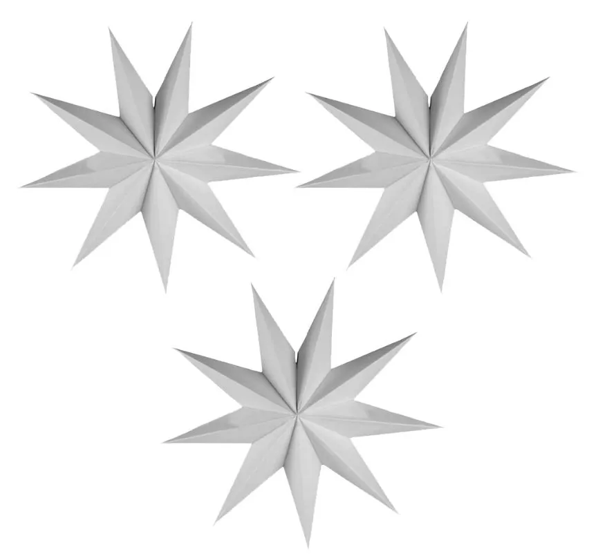 GiveU 9 Pointed Paper Star Lanterns 12 Inch Hanging Lampshade for LED Light Wedding Birthday Party Decor