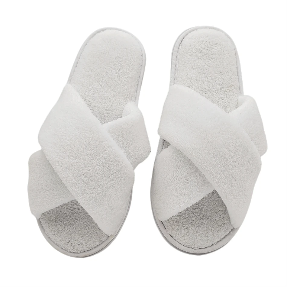 Global sell good quality customized white hotel slippers luxury hotel disposable slippers