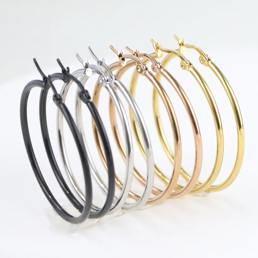 Classic Circle Huggie Hinged Hoop Earrings Wholesale Gold Plated Bali Large Circle Earrings Big Hoop Earrings For Women Jewelry