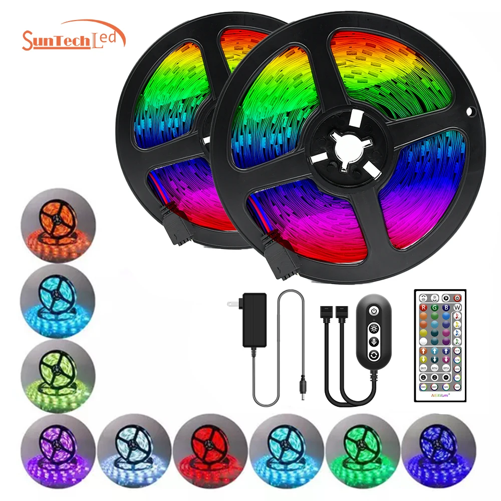 
5050 12 V IR/APP/music/BT sensing intelligent remote flexible RGB non waterproof LED strip lights 