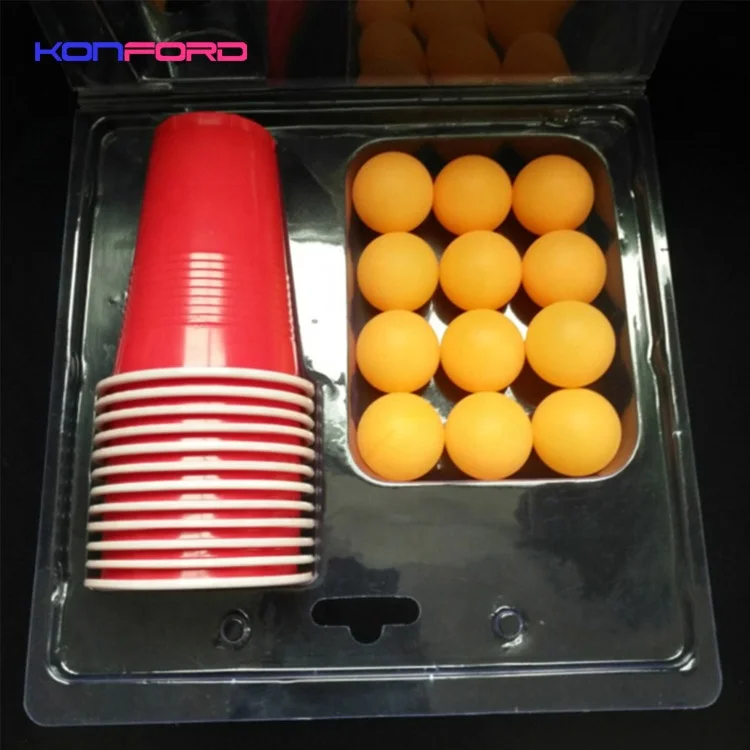 Exciting Game Beer Pong Cups 16oz Set 40mm 38mm Mini Beer Pong Balls For Adult Party