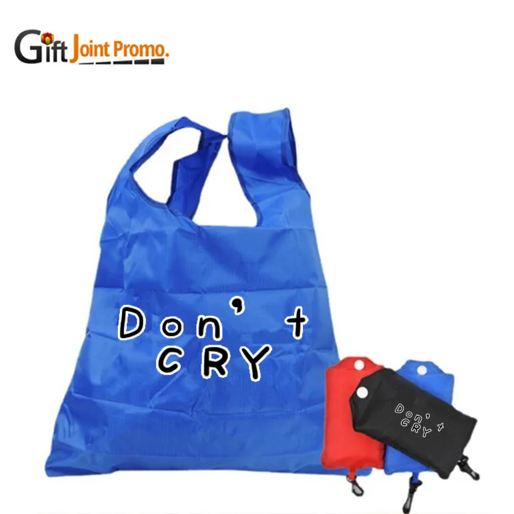 Wholesale polyester foldable shopping bag reusable shopping bags foldable tote bag in polyester