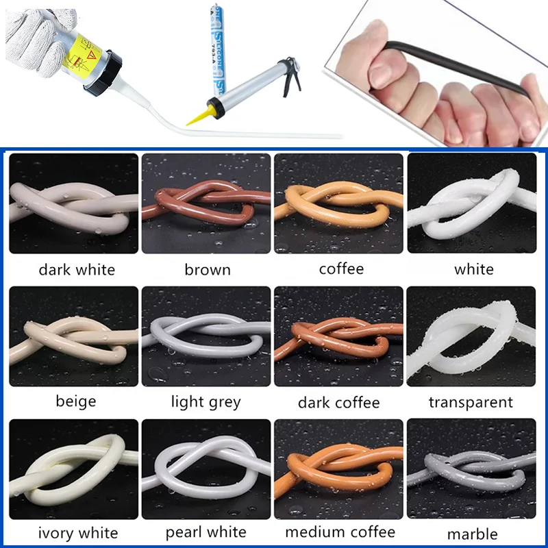 590ml Sausage Aquarium Acrylic Adhesive Waterproof Sealant Bonding Glue Epoxy Resin Neutral Cure Silicone Sealant