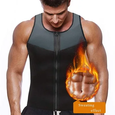 Men Shapewear Zipper Sauna Tank Tops Slim Fitness Vest Neoprene waist Trainer Compression Shaper Sweat Corset Weight Loss Corset