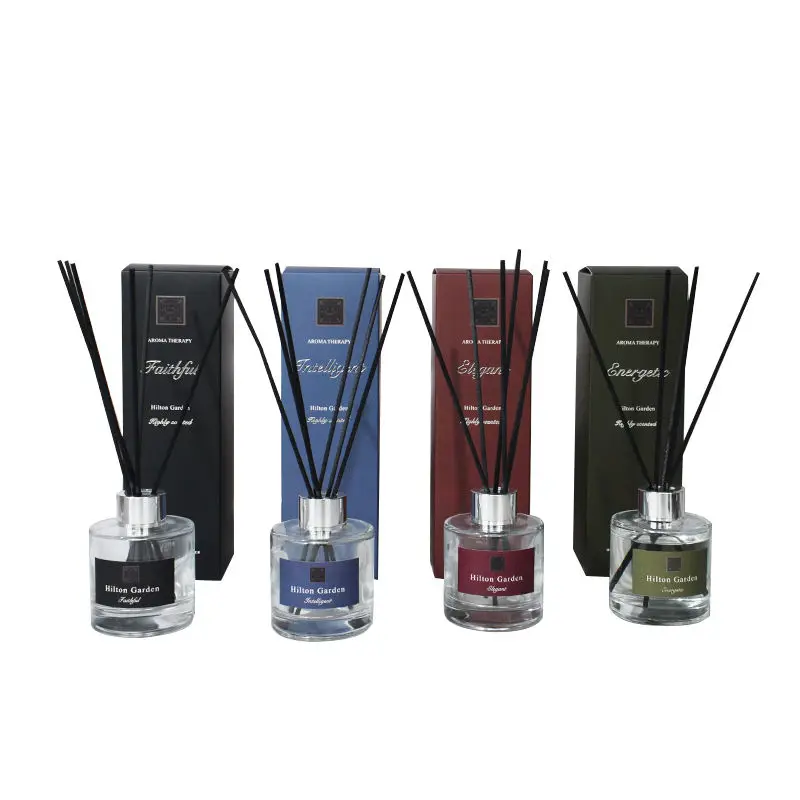 Custom Luxury Private Label Home Natural Glass Bottle Essential Oil Aroma Reed Diffuser With Rattan Sticks
