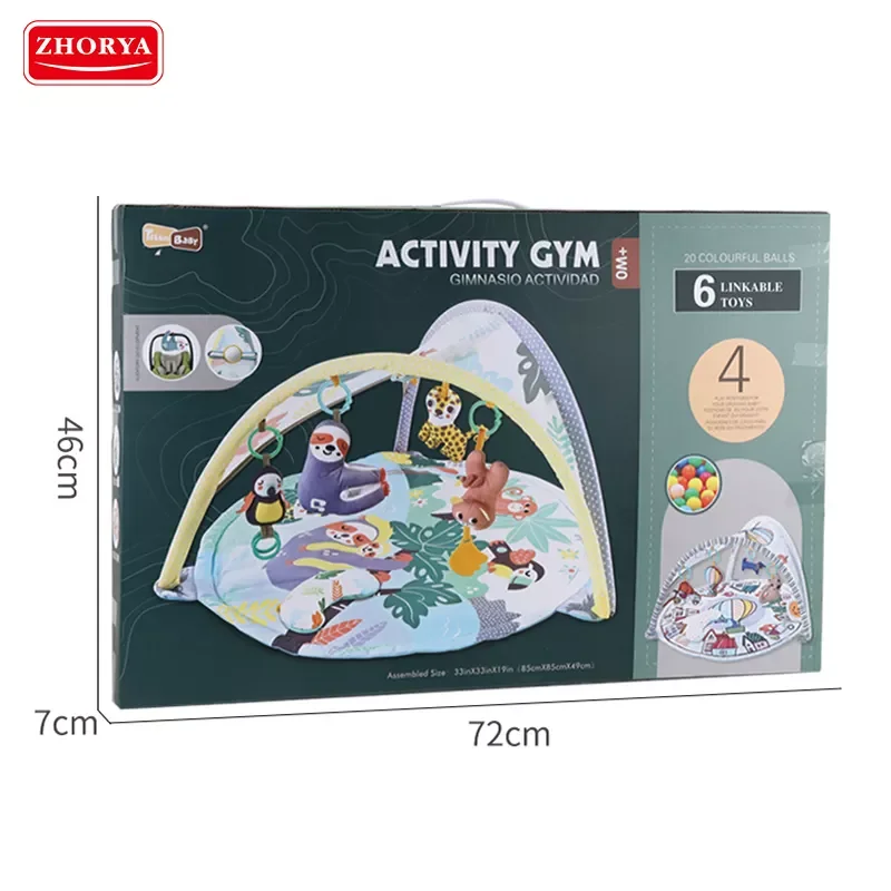 Zhorya hot product 0 6 12 month ocean balls crawling cotton soft baby gym activity carpet play mat playmats for kids baby