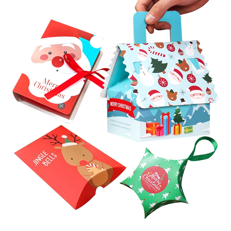 Custom empty christmas series tins sets can santa snowman tin box chocolate candy jar tins for cookies christmas