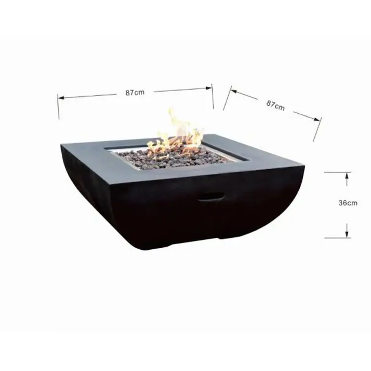 table gas firepit patio square corten steel tabletop outdoor fire pit