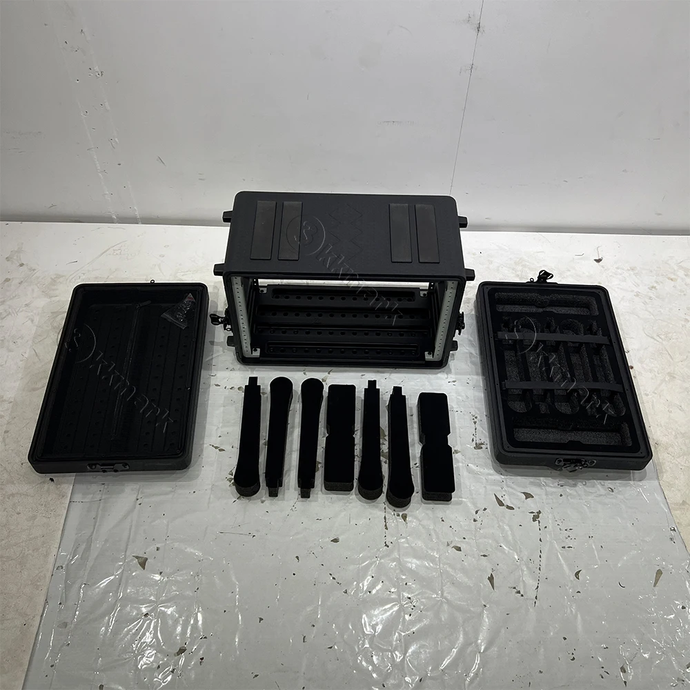 2U 3U 4U 6U 8U 10U 12U 14U 16U Equipment Tool Amplifier Rack PE HDPE Plastic flight case for Wireless microphone