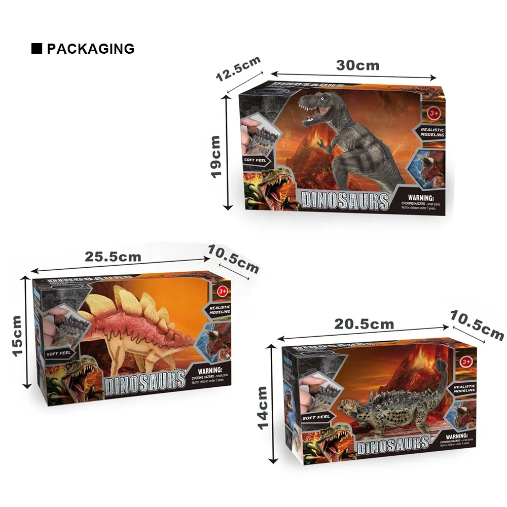 TPR material wild animal figures dinosaur squeeze  toy set stem educational toy