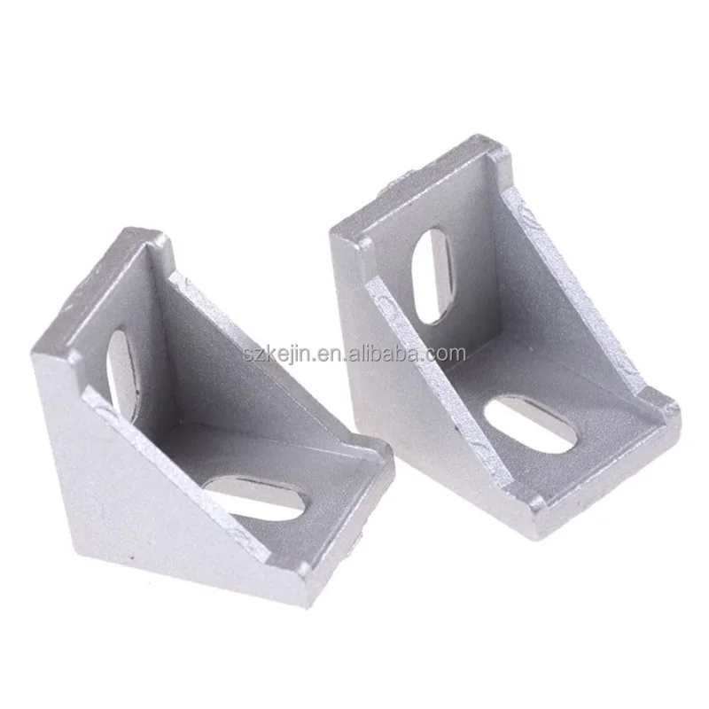 2020 3030 4040  Aluminum Alu  Silver Oxidation L Shape Slotted Angle L Channel Right Angle Bracket