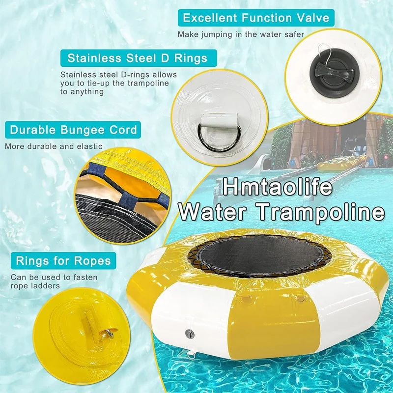 Inflatable Water Trampoline, Recreational Water Bounce , Portable & Heavy Duty Bounce Swimming Platform for Lakes