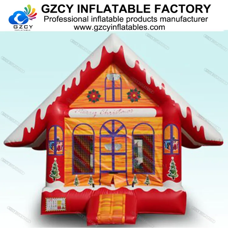Top 0.55mm pvc inflatable castle, indoor bouncer,Christmas design bounce toys with CE certificate