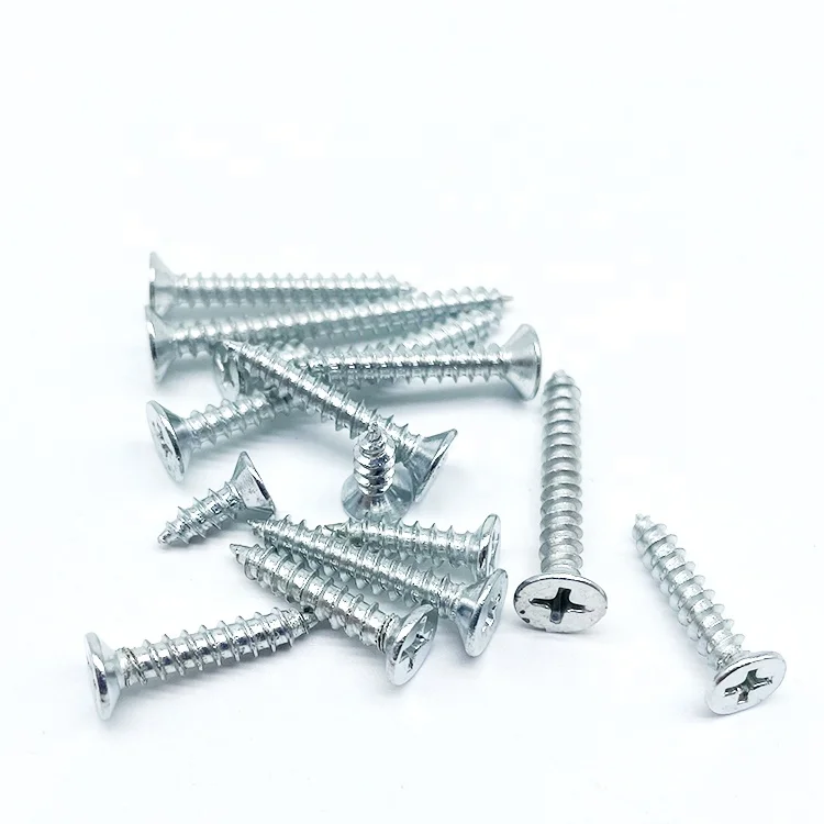 Wholesale Carbon Steel Galvanize Din7982 Countersunk Flat Head Phillips Self Tapping Screws