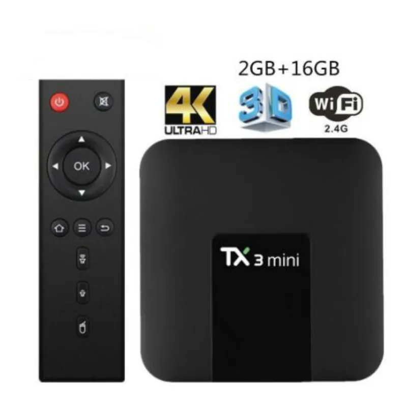 Лидер продаж на Amazon четырехъядерный процессор Iptv Pro прошивка под заказ ТВ-приставка Android TX3