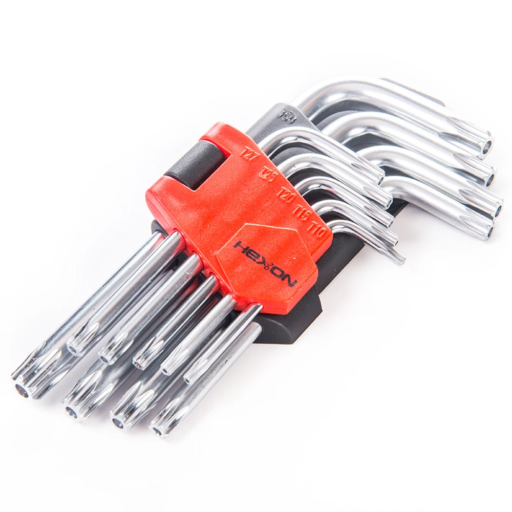 9pcs Multi Bike Bicycle Repair Hand Tool Kit Metric SAE Inch Size L Shape Tamperproof Allen Star Torx Key Wrench Set
