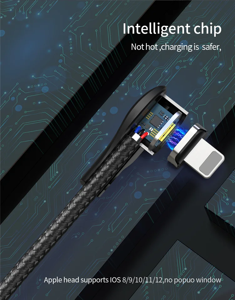 charging cable 3 in 1 cable 90 Degree Elbow Magnetic Charger / Data Cable  interface is changeable for game device