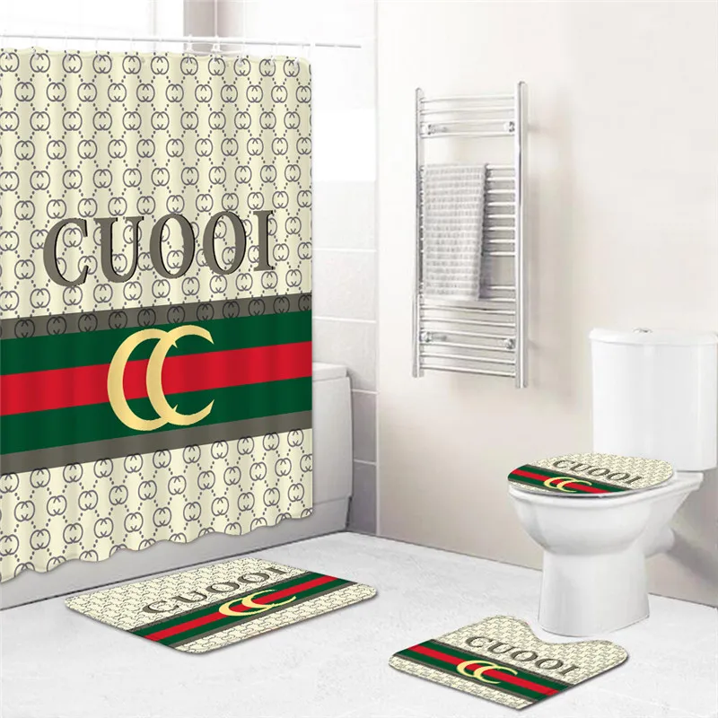 Luxury Bathroom Sets Wholesale Dropship 3D Shower Curtain Customize Home Waterproof Bath Curtains Set