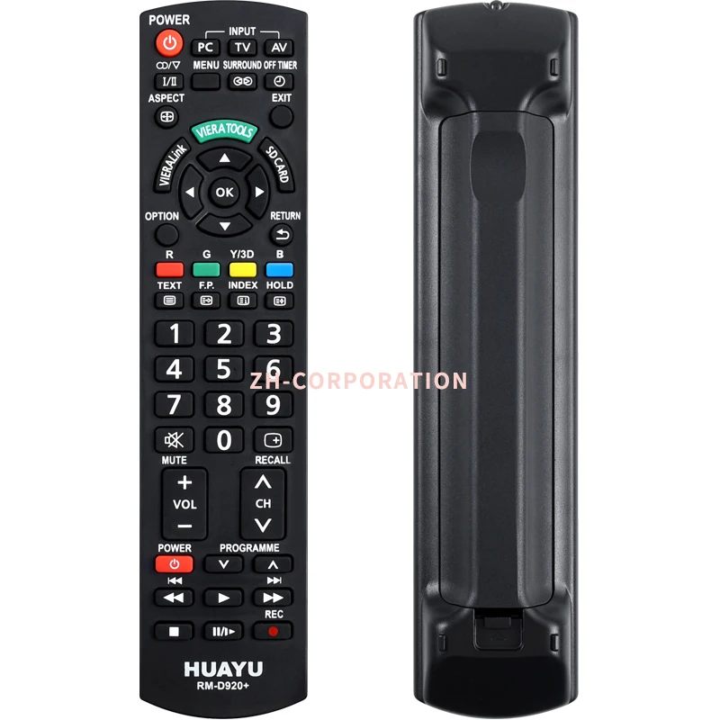 
 HUAYU TV Replacement use for Panasonic remote control with same functions as the original black D920+  