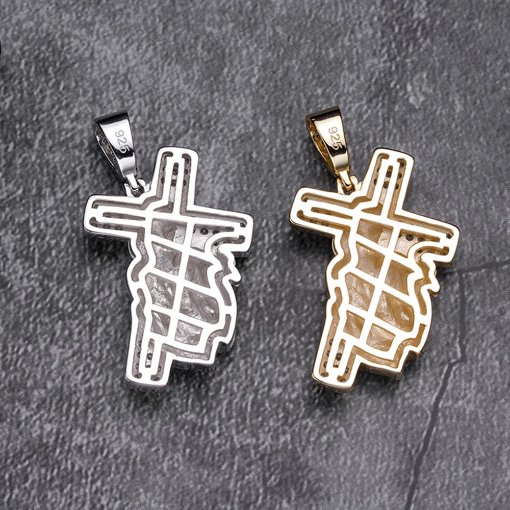 Iced Out 14kt 18k Gold Plated Silver Popular Cross Jesus Religious Pendants