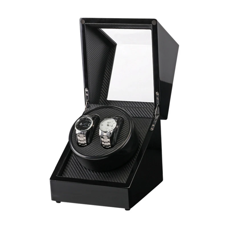Automatic Double Quiet Motor Display Watch Winders Box With AC Adapter or Battery Powered