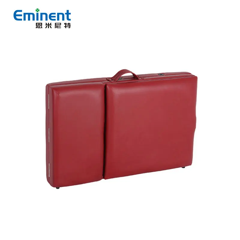 Beauty Massage Moxibustion Tattoo Spa Bed Club Massage Table Simple Portable Foldable Home Treatment Bed Modern Red Wine Morden