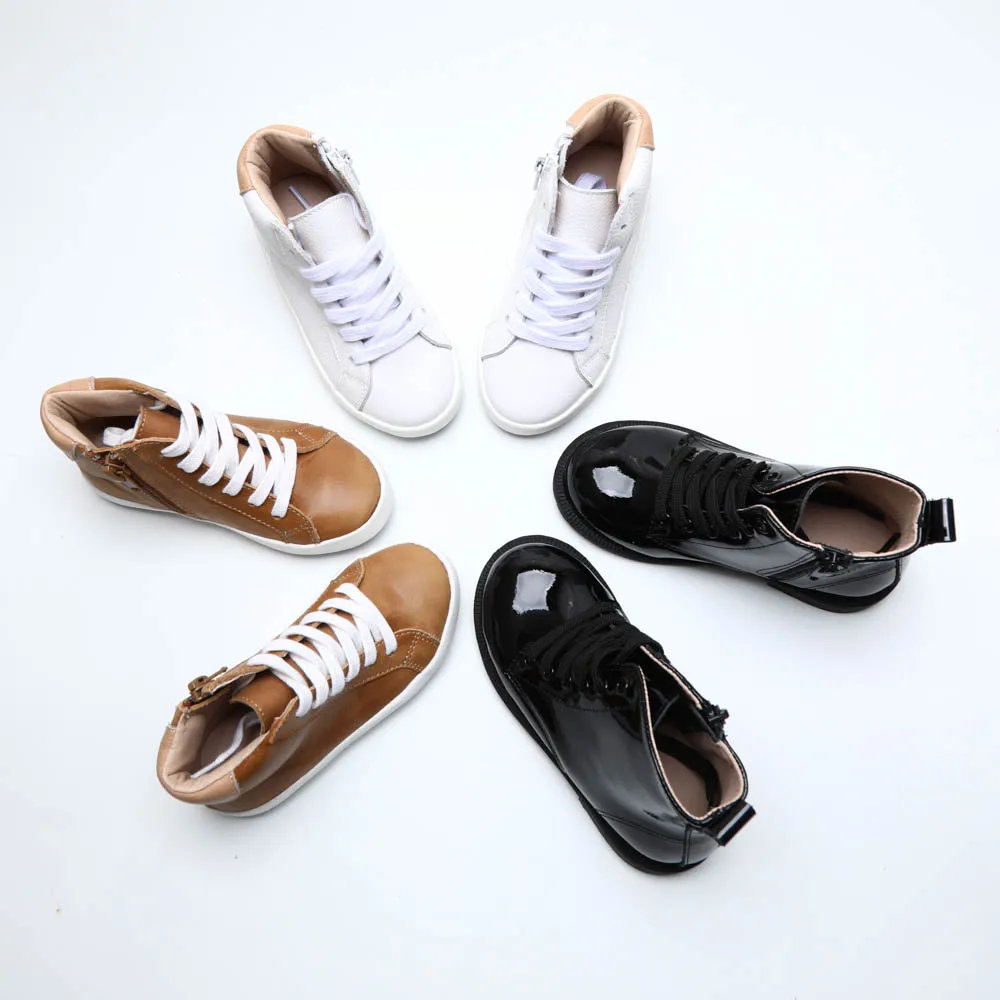 Handmade Shoes Lovely Hard Soles Skiproof Wholesale Leather Durable Kids Boots