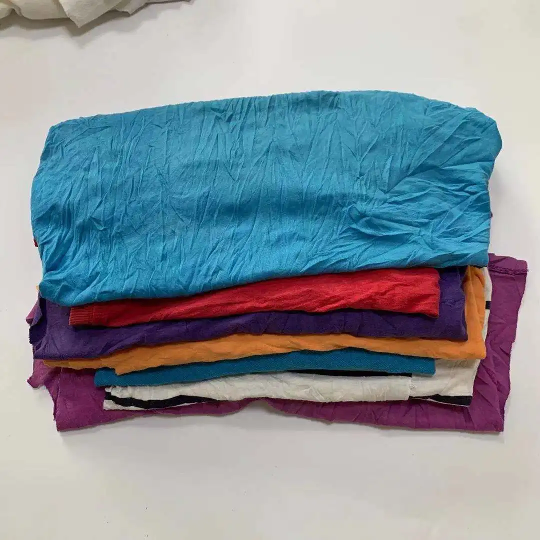Factory Selling Wiping Absorbent Rags Mixed T Shirt Rags Cloth Scraps Fabric Cotton Hosiery Wiping Rags for Cleaning
