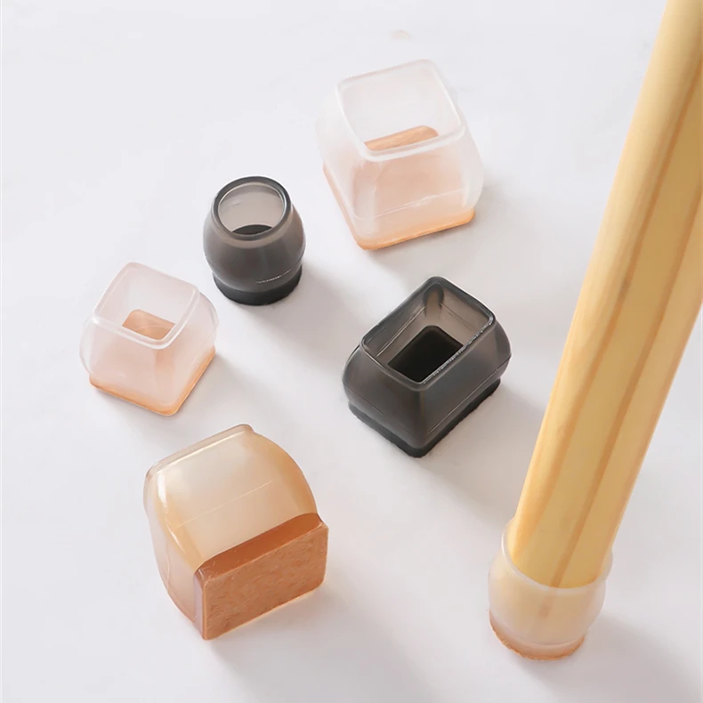 Chair leg floor protectors with felt furniture pads chair glides feet square furniture silicone protection cover