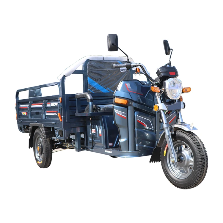 1200w 48v 60V 20A Hot Electric Motorised Tricycles Cargo Truck Big Wheel Tricycle For Adult Sale