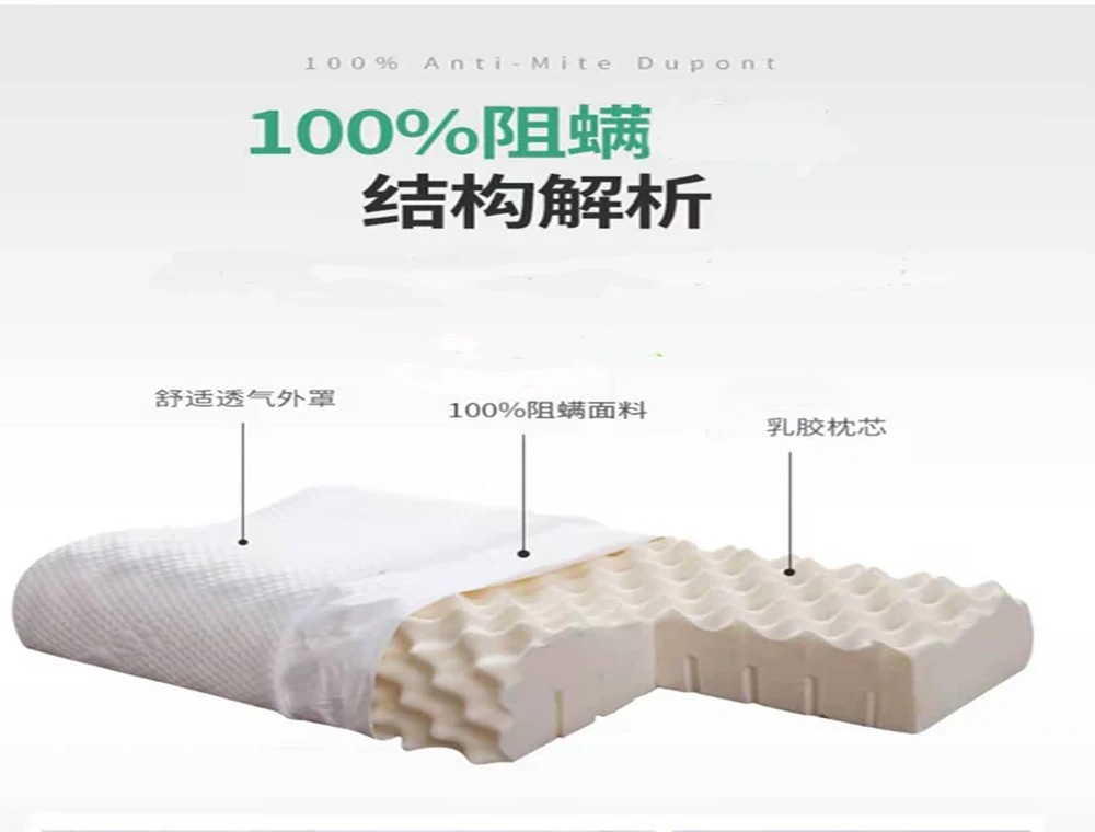 
Amazon hot sale Adult Elder Healthy ComfortableSoft Cover Head Support Comfortable Healthy Sleeping Natural Latex Pillow 