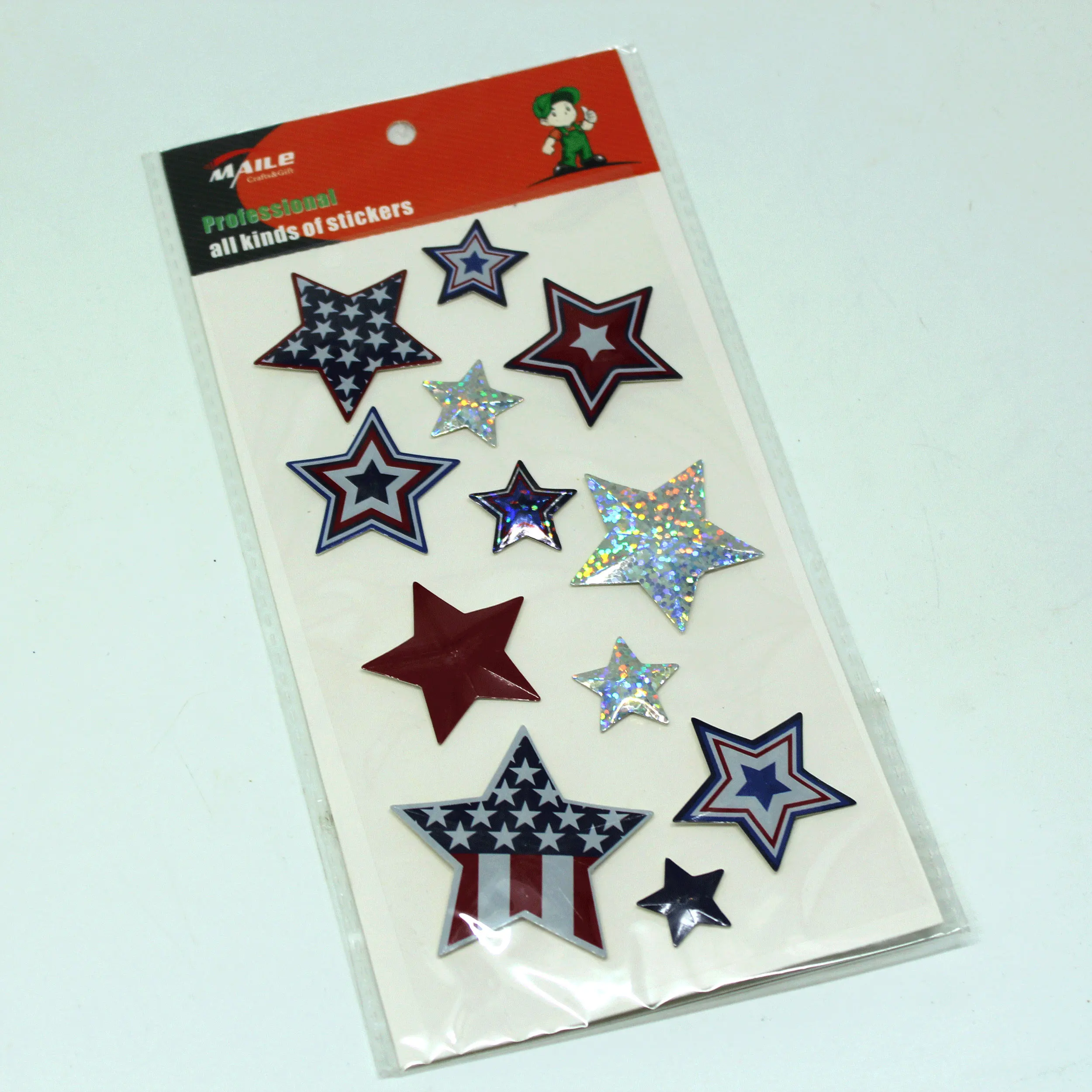 Bump five-pointed star sticker 3D layer spring Flower and Bird Sticker
