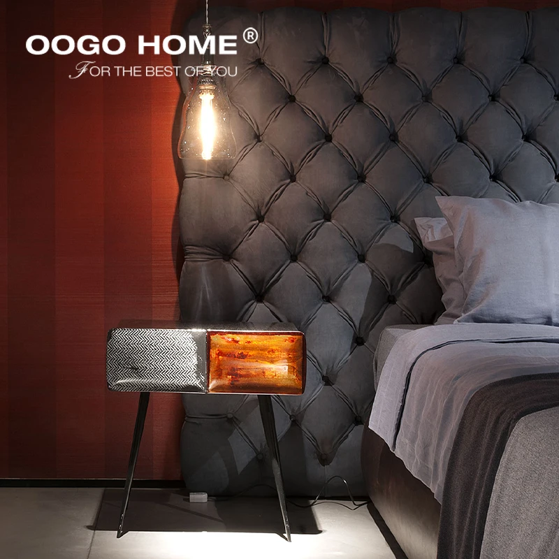 
Latest Design Bedroom Wooden Fabric King Size Modern Leather Double Bed 