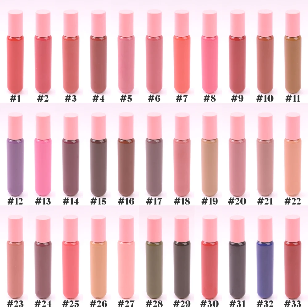 Pink Package Custom Logo Long Lasting Waterproof Mineral Glaze Blush Head Plumping Oil 42 Lip Gloss 63 Liquid Lipstick