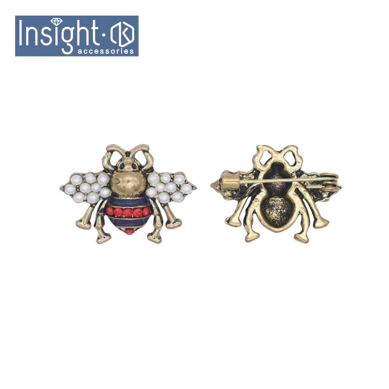 Zinc Alloy Hot Embellishment Jewelry Craft Small Brooch Animal Rhinestones Brooch Pearl Brooch For Suit