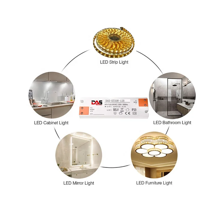 Ultra-thin Constant Voltage power supply Slim LED Driver 12V 24V DC LED Lghting Driver 60W Power Supply for furniture showcase