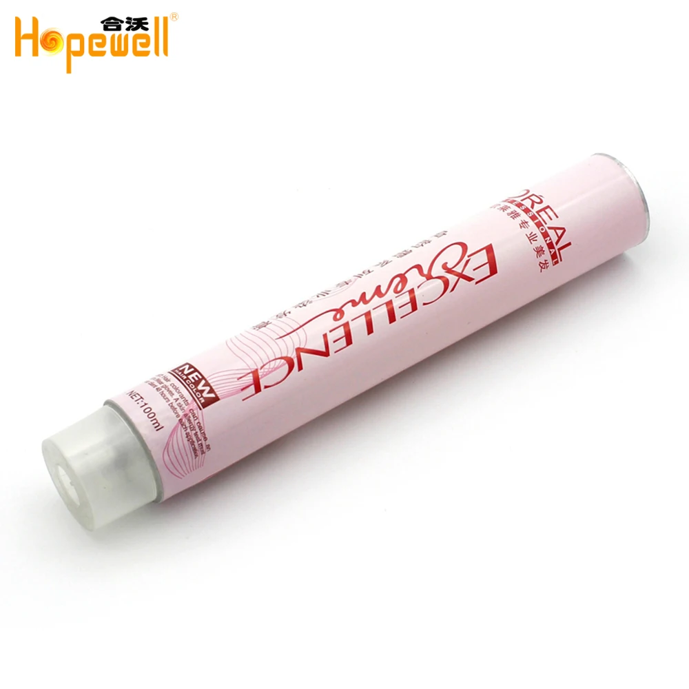 Personal care products packaging collapsible aluminum squeeze tube hair dye color cream cosmetic metal tube
