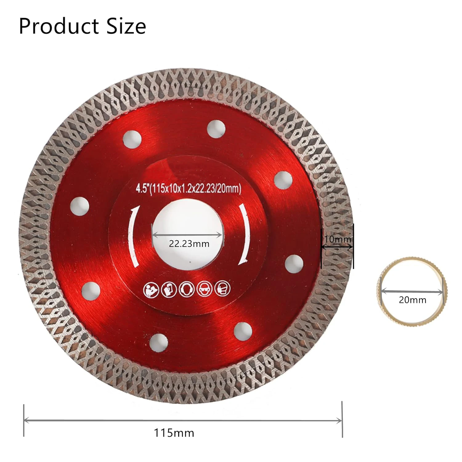 105/110/115/125/180/230mm Marble Corrugated Slice Diamond Circular Saw Blade for Ceramic Tile Marble Granite Cutting