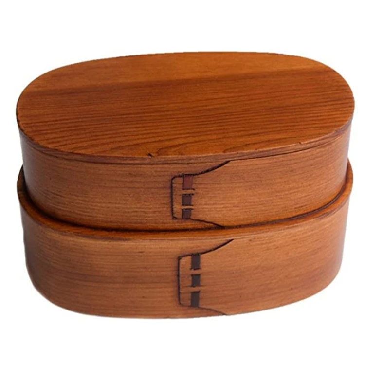 
Handmade natural sushi container food grade material cheap poplar wooden bento box 