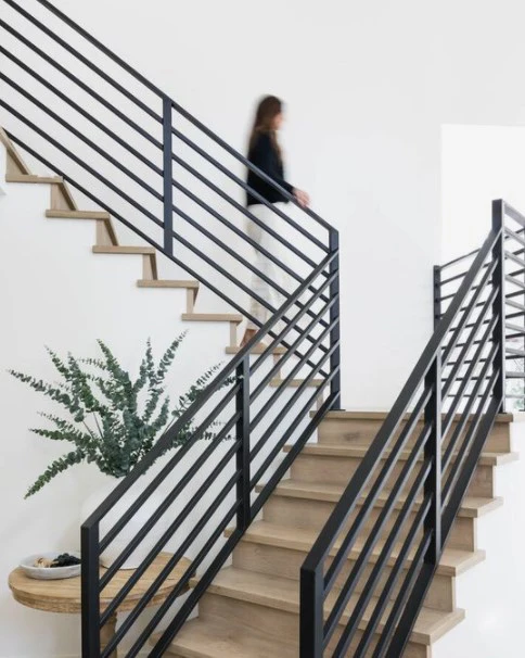 Modern design wrought iron top steel luxury interior railings
