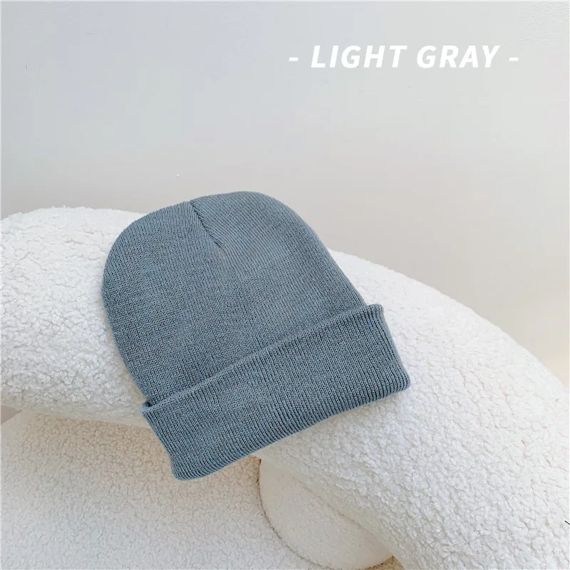 Однотонная шерстяная Корейская вязаная шапка милое все зимняя короткая Синяя