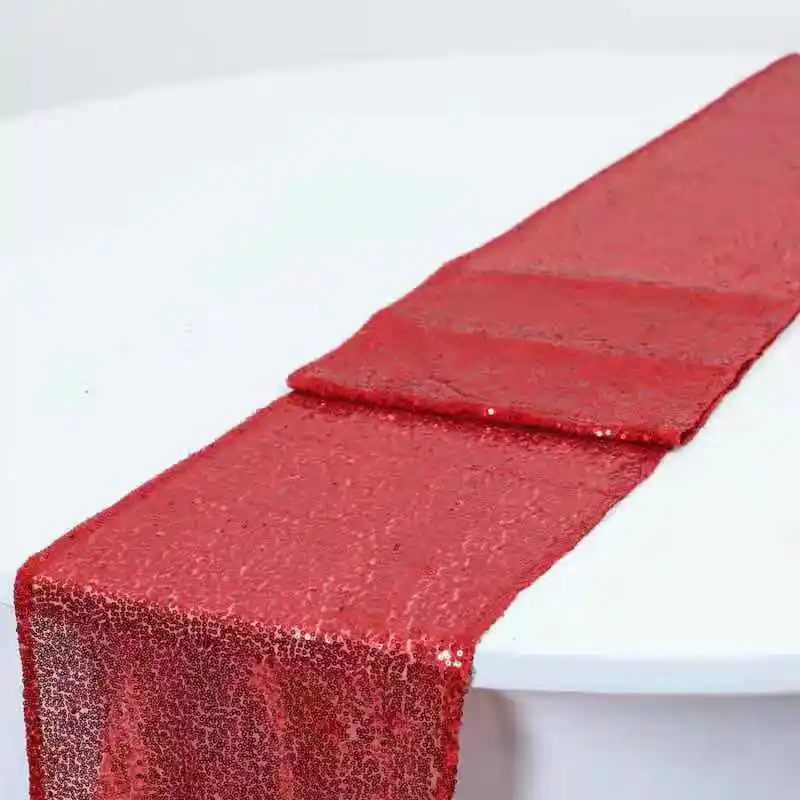 Sparkly Wedding Party Decor bright green sequins table runner