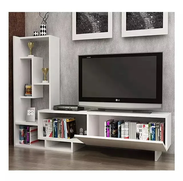 Simple Modern Tv Stands Household White Tv Stand Tv Cabinet With Book Shelf