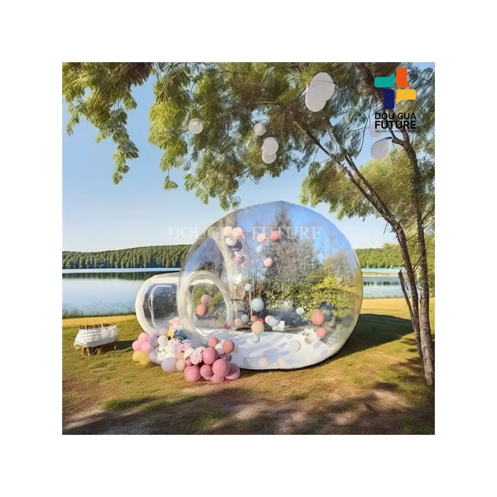 China Factory bubble house inflatable air dome tent outdoor transparent dome camping tent with balloons for party hire